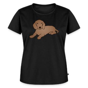 Dachshund Dachshund Hund Hund Lovers Gåva - Ekologisk premium-T-shirt dam - svart - Fram - Selfina (174cm)
