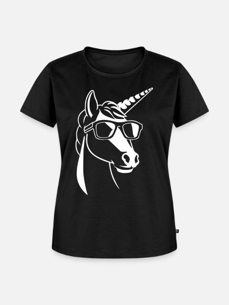 Licornes drôles portant des lunettes de soleil Licorne cool - T-shirt Premium bio Femme - noir
