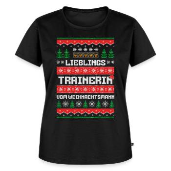 Lieblings Trainerin des Weihnachtsmanns - Frauen Premium Bio T-Shirt - Schwarz - Vorne - Selfina (174cm)