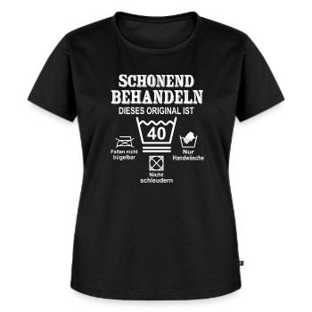 Schonend Behandeln 40 Geburtstag 40 Jahre Geschenk - Frauen Premium Bio T-Shirt - Schwarz - Vorne - Selfina (174cm)