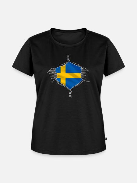 Sweden flag proud - Frauen Premium Bio T-Shirt - Schwarz