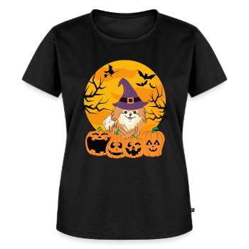 Cute Dwarf Spitz Halloween Costume Dog - Women's Premium Organic T-shirt - black - Front - Selfina (174cm)