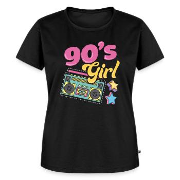 90-talets festdräkt förklädd 90-talet - Ekologisk premium-T-shirt dam - svart - Fram - Selfina (174cm)