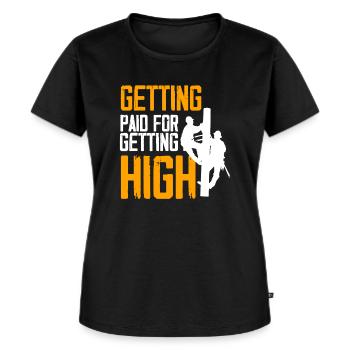 Électricien électricien haute tension haute tension - T-shirt Premium bio Femme - noir - Devant - Selfina (174cm)