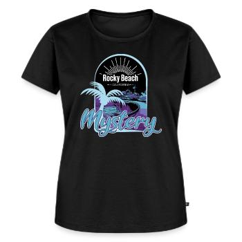 Die drei ??? Rocky Beach Mystery - Frauen Premium Bio T-Shirt - Schwarz - Vorne - Selfina (174cm)