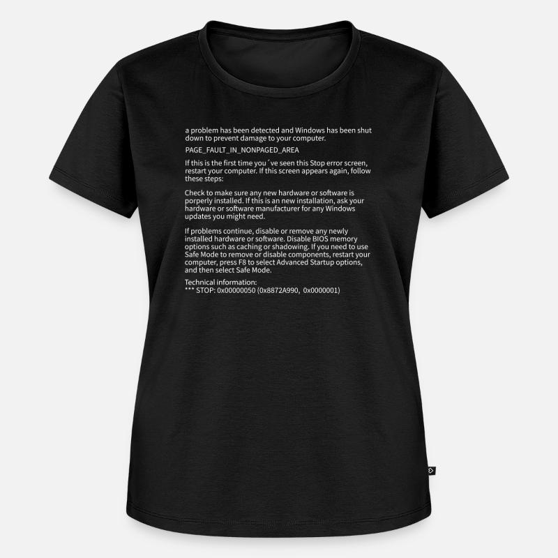 Blauer Bildschirm des Todes Windows Informatik - Frauen Premium Bio T-Shirt - Schwarz