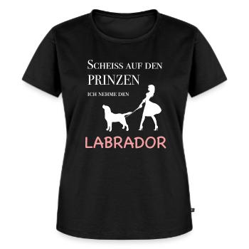 Ich nehme den Labrador ! - Frauen Premium Bio T-Shirt - Schwarz - Vorne - Selfina (174cm)