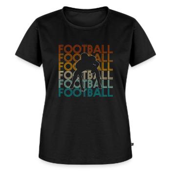 Vintage Retro Football Wide Receiver - Frauen Premium Bio T-Shirt - Schwarz - Vorne - Selfina (174cm)