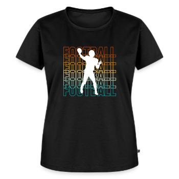 Vintage Retro Quarterback Shirt Football Gift - Women's Premium Organic T-shirt - black - Front - Selfina (174cm)