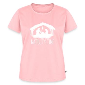Crèche Temps Crèche Noël - T-shirt Premium bio Femme - rose - Devant - AI Model Female 172 dark (172cm)