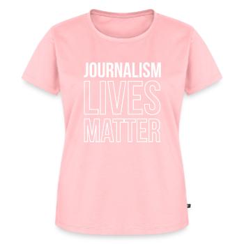 Journalism Lives Matter - Women's Premium Organic T-shirt - rose - Front - AI Model Female 172 dark (172cm)