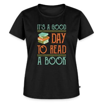 Its A Good Day To Read A Book Shirt Geschenk - Frauen Premium Bio T-Shirt - Schwarz - Vorne - Selfina (174cm)