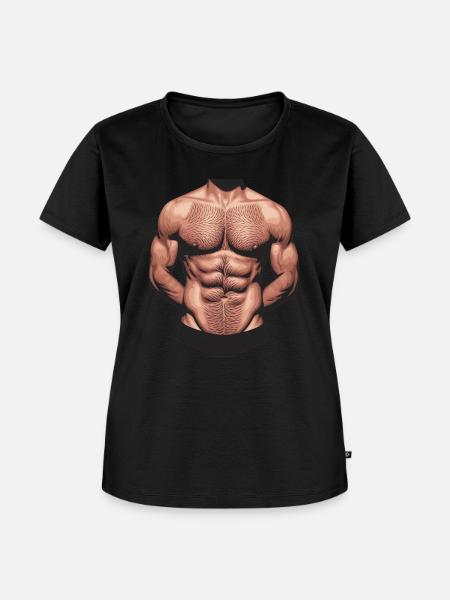 Muskulöser Männer Oberkörper - Frauen Premium Bio T-Shirt - Schwarz