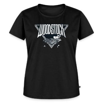 Peanuts Woodstock Music Logo - Women's Premium Organic T-shirt - black - Front - Selfina (174cm)