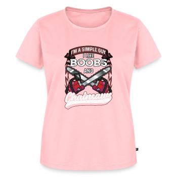 Holzfäller Holzarbeiter Lustig Holz hacken - Frauen Premium Bio T-Shirt - Rosa - Vorne - AI Model Female 172 dark (172cm)