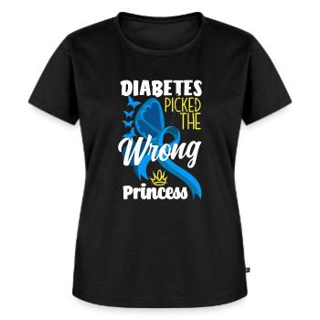 T1D Diabetes Type 1 Diabetic Gift - Women's Premium Organic T-shirt - black - Front - Selfina (174cm)