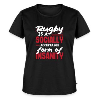 Rugby Ist Eine Gesellschaftlich Akzeptierte Form - Frauen Premium Bio T-Shirt - Schwarz - Vorne - Selfina (174cm)