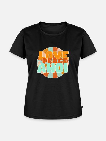 Love Peace und Ahoi - Frauen Premium Bio T-Shirt - Schwarz