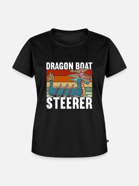 Drachenboot - Frauen Premium Bio T-Shirt - Schwarz