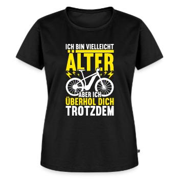 E Bike E-Bike Elektrofahrrad Elektrorad - Frauen Premium Bio T-Shirt - Schwarz - Vorne - Selfina (174cm)