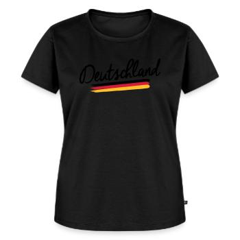 Deutschland - Germany - Bundesrepublik -Flagge BRD - Frauen Premium Bio T-Shirt - Schwarz - Vorne - Selfina (174cm)