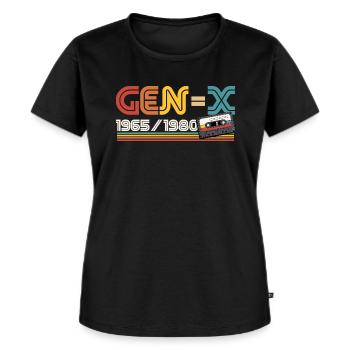 Gen-X 1965 / 1980 Generation X Gute Zeiten Retro - Frauen Premium Bio T-Shirt - Schwarz - Vorne - Selfina (174cm)