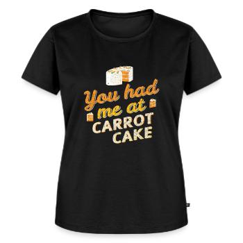 You Had Me At Carrot Cake Karottenkuchen - Frauen Premium Bio T-Shirt - Schwarz - Vorne - Selfina (174cm)