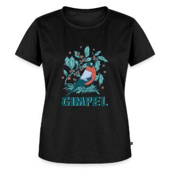 Gimpel Vogel Dompfaff Blutfink - Frauen Premium Bio T-Shirt - Schwarz - Vorne - Selfina (174cm)