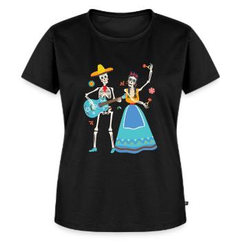 Dia de Los Muertos Dance Mexique - T-shirt Premium bio Femme - noir - Devant - Selfina (174cm)
