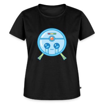 Trauriger Saugroboter Staubsauger Kawaii - Frauen Premium Bio T-Shirt - Schwarz - Vorne - Selfina (174cm)
