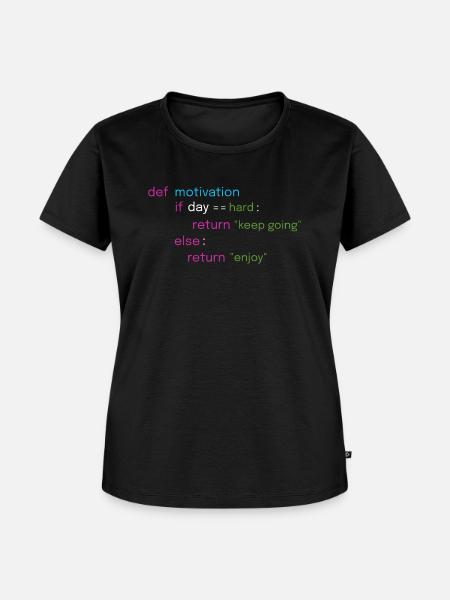 Motivierendes Coding Design - Frauen Premium Bio T-Shirt - Schwarz