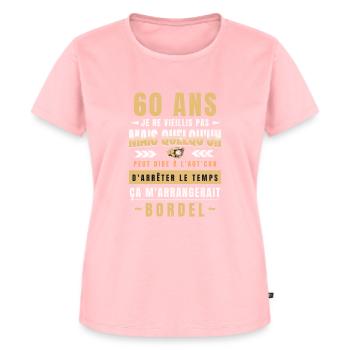 60 ans, Cadeau Anniversaire 60 ans Homme Femme - T-shirt Premium bio Femme - rose - Devant - AI Model Female 172 dark (172cm)