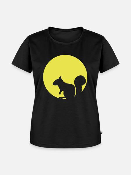 Squirrel In The Moonlight - Frauen Premium Bio T-Shirt - Schwarz