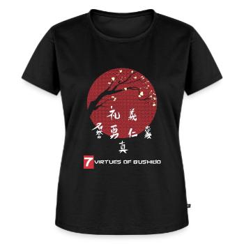 Seven virtues of the samurai Japanese writing - Women's Premium Organic T-shirt - black - Front - Selfina (174cm)