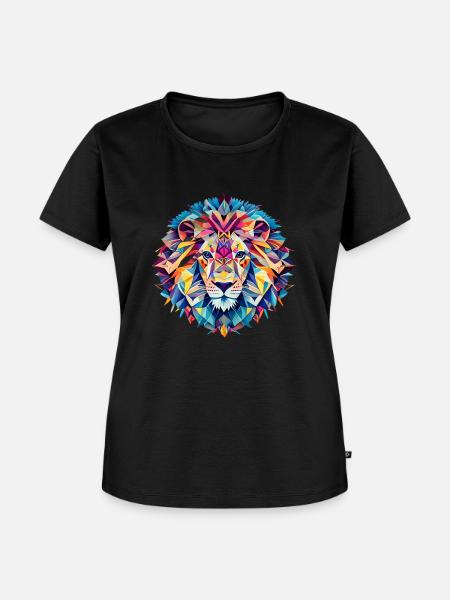 Geometrische Fauna, Löwe, Geo Wild - Frauen Premium Bio T-Shirt - Schwarz