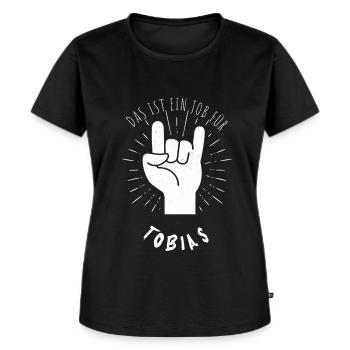 Job für Tobias - Frauen Premium Bio T-Shirt - Schwarz - Vorne - Selfina (174cm)