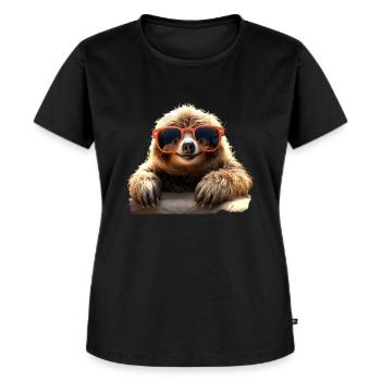 Faultier Morgenmuffel Faulenzer Süße Faultiere - Frauen Premium Bio T-Shirt - Schwarz - Vorne - Selfina (174cm)