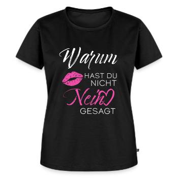 Warum hast du nicht nein gesagt Schlager Musik - Frauen Premium Bio T-Shirt - Schwarz - Vorne - Selfina (174cm)