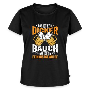 Das ist kein dicker Bauch - Frauen Premium Bio T-Shirt - Schwarz - Vorne - Selfina (174cm)