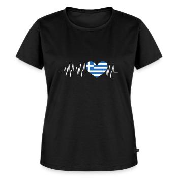 Griechenland - Frauen Premium Bio T-Shirt - Schwarz - Vorne - Selfina (174cm)