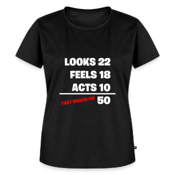 50th birthday - Women's Premium Organic T-shirt - black - Front - Selfina (174cm)