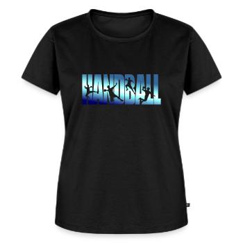 Handball Handball spielen Geschenk Geschenkidee - Frauen Premium Bio T-Shirt - Schwarz - Vorne - Selfina (174cm)