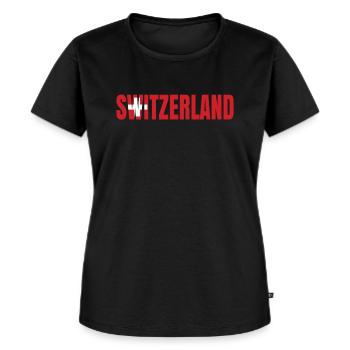 Schweiz - Frauen Premium Bio T-Shirt - Schwarz - Vorne - Selfina (174cm)