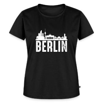 Berlin - Frauen Premium Bio T-Shirt - Schwarz - Vorne - Selfina (174cm)
