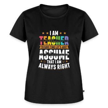 Lehrer - Frauen Premium Bio T-Shirt - Schwarz - Vorne - Selfina (174cm)