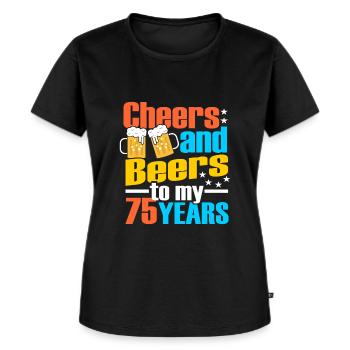 75. Geburtstag - Frauen Premium Bio T-Shirt - Schwarz - Vorne - Selfina (174cm)