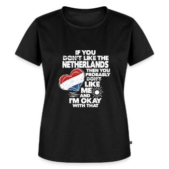 Niederlande Holland - Frauen Premium Bio T-Shirt - Schwarz - Vorne - Selfina (174cm)