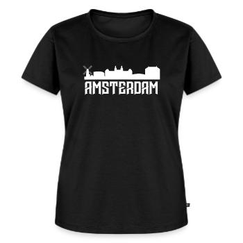 Amsterdam - T-shirt Premium bio Femme - noir - Devant - Selfina (174cm)