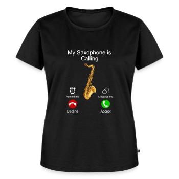 Saxophone - Frauen Premium Bio T-Shirt - Schwarz - Vorne - Selfina (174cm)
