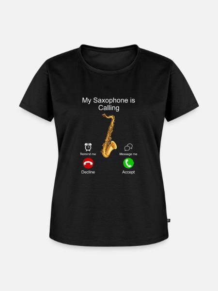 Saxophone - Frauen Premium Bio T-Shirt - Schwarz